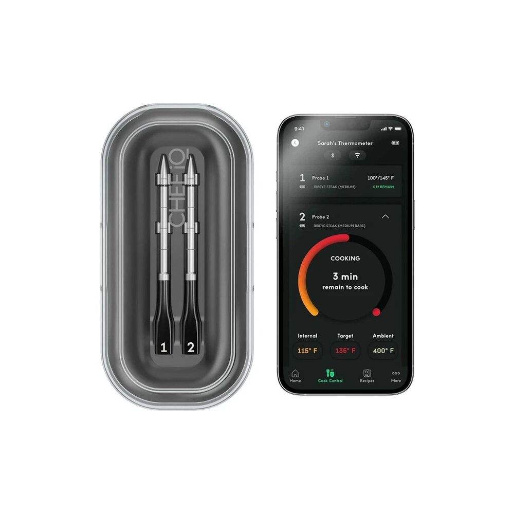 CHEF iQ Set of 2 Smart Meat Thermometer for Grilling Wireless Bluetooth with App